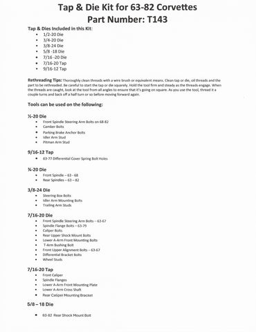 Tap & Die Suspension Set / Product Number: T143