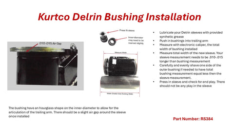 1963 to 1982 Corvette Kurtco Offset T-Arm Delrin Bushing Kit / Product Number: RS384