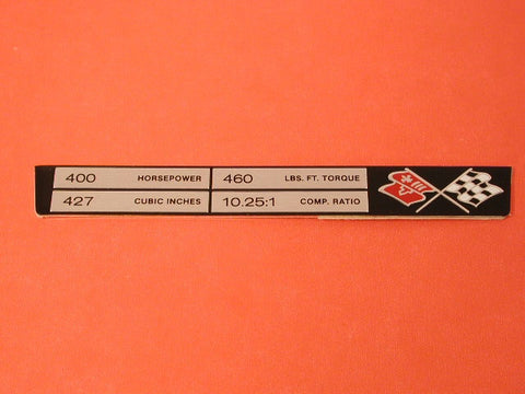 Corvette Engine Data Plates 69 / Product Number: IN145