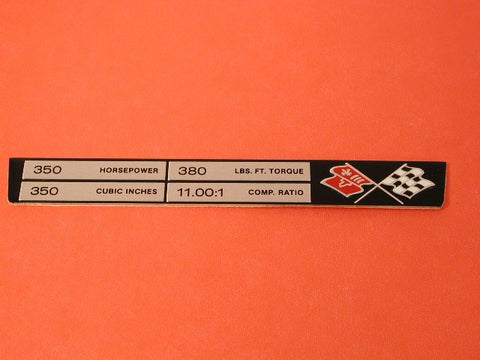 Corvette Engine Data Plates 69-70 / Product Number: IN146