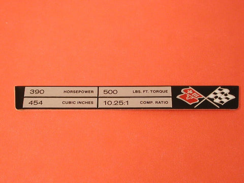 Corvette Engine Data Plates 70 / Product Number: IN149