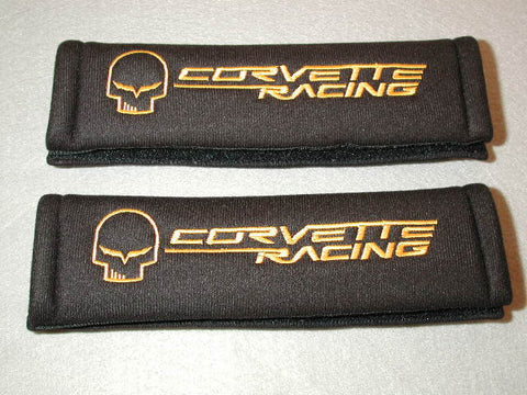 Shoulder Belt Covers with "Jake" skull/Corvette Racing Logo GM License product / Product Number: A105