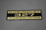 Corvette 327 Turbo-Fire Valve Cover Decal Metal as Original / Product Number: D113