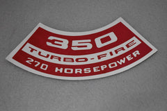 Corvette 350 Turbo-Fire 270 HP Air Cleaner Decal / Product Number: D144