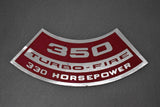 Corvette 350 Turbo-Fire 330 HP Air Cleaner Decal / Product Number: D145