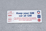 Corvette Keep Your GM All GM Air Cleaner Decal DO / Product Number: D149
