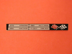 Corvette Engine Data Plates 70 / Product Number: IN148