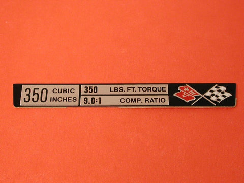 Corvette Engine Data Plates 73 / Product Number: IN158