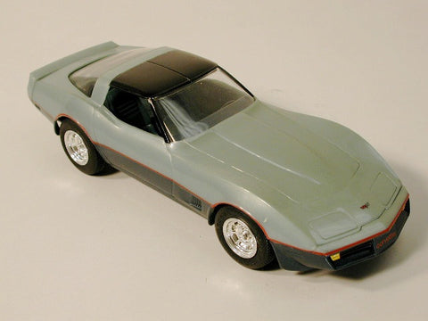 GM Corvette Promo Model - Coupe Silver BL/ DK BL 82  / Product Number: PM109